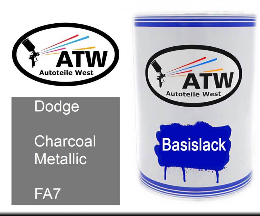 Dodge, Charcoal Metallic, FA7: 500ml Lackdose, von ATW Autoteile West.